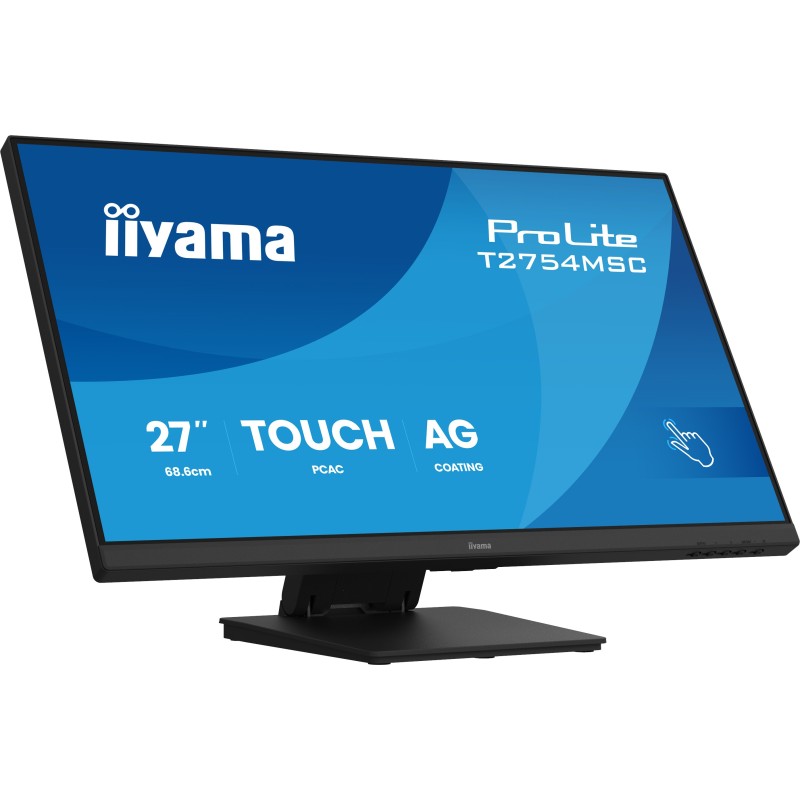 iiyama ProLite T2754MSC-B2AG écran plat de PC 68,6 cm (27") 1920 x 1080 pixels Full HD LED Écran tactile Multi-utilisateur Noir iiyama ProLite T2754MSC-B2AG écran plat de PC 68,6 cm (27") 1920 x 1080 pixels Full HD LED Écran tactile Multi-utilisateur Noir