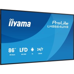 iiyama LH8664UHS-B3AG Écran d'affichage dynamique Écran plat de signalisation numérique 2,17 m (85.6") Wifi 500 cd m² 4K Ultra