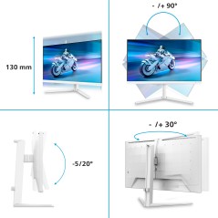 Philips Evnia 6000 27M2N6501L 00 écran plat de PC 67,3 cm (26.5") 2560 x 1440 pixels Quad HD QD-OLED Blanc