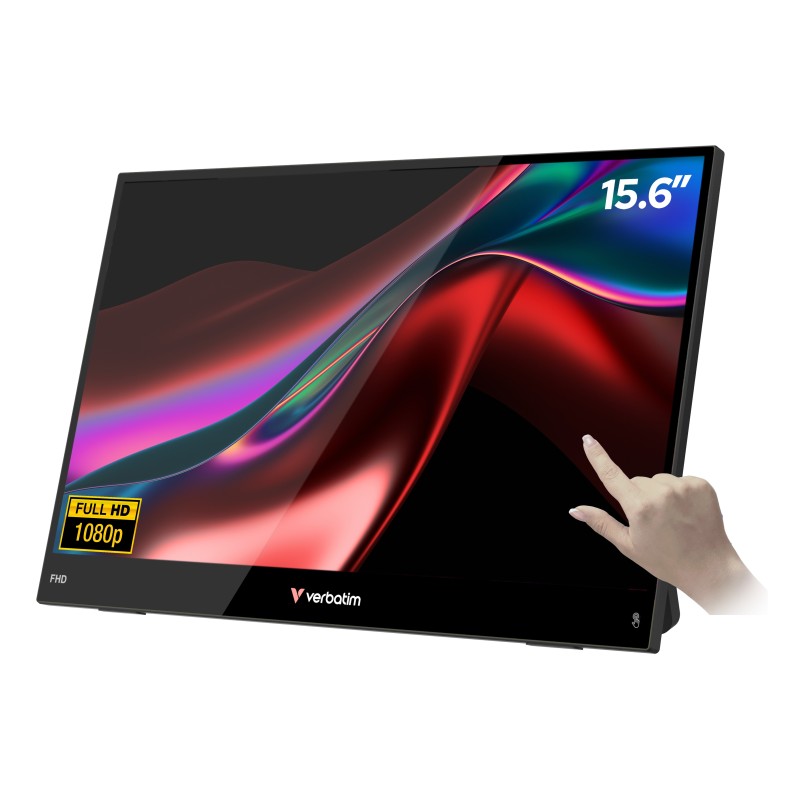 Verbatim Portable 15.6" FHD Touch Monitor LIGHT Moniteur portable Noir 39,6 cm (15.6") LCD 1920 x 1080 pixels