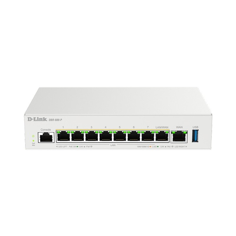 D-Link DBR-600-P/B Routeur connecté 2.5 Gigabit Ethernet Blanc D-Link DBR-600-P/B Routeur connecté 2.5 Gigabit Ethernet Blanc
