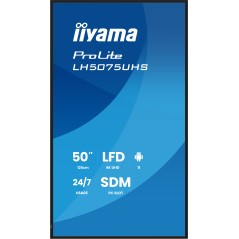 iiyama LH5075UHS-B2AG Écran d'affichage dynamique Écran plat de signalisation numérique 125,7 cm (49.5") LCD Wifi 500 cd m² 4K