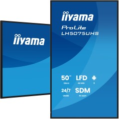 iiyama LH5075UHS-B2AG Écran d'affichage dynamique Écran plat de signalisation numérique 125,7 cm (49.5") LCD Wifi 500 cd m² 4K