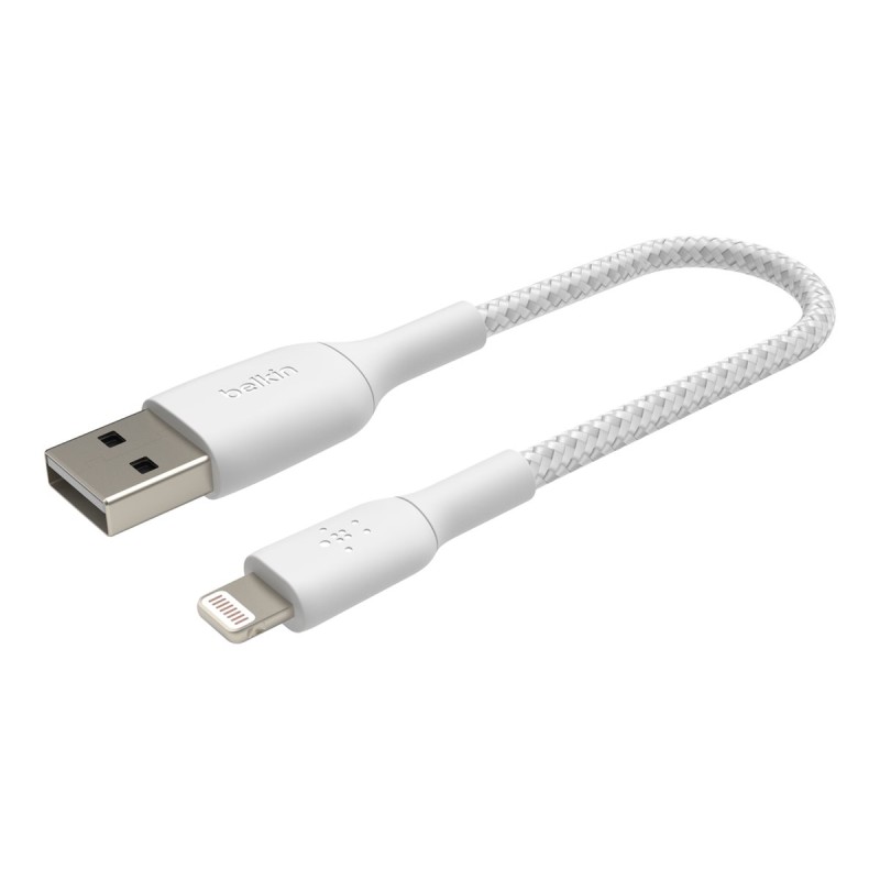Lightning USB-A Cable Braid 0.15M White Lightning USB-A Cable Braid 0.15M White