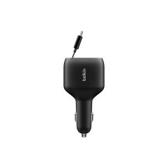 75W 2-Port w Retractable USB-C Cbl Car