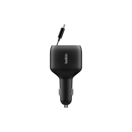 75W 2-Port w Retractable USB-C Cbl Car