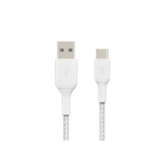 USB-A to USB-C Cable Braided 3M White