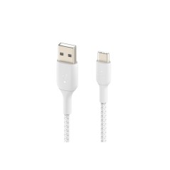 USB-A to USB-C Cable Braided 1M White