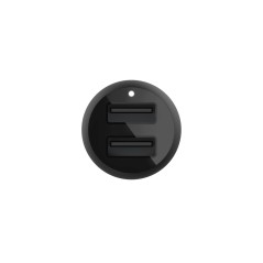 Dual USB-A Car Charger w/1M PVC A-LTG