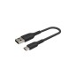 USB-A to USB-C Cable Braided 0.15M Black
