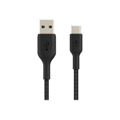 USB-A to USB-C Cable Braided 0.15M Black