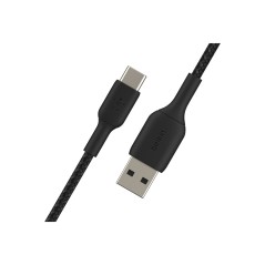 USB-A to USB-C Cable Braided 0.15M Black