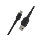 USB-A to USB-C Cable Braided 0.15M Black