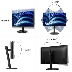 Philips 3000 series 24B2U3301D 00 écran plat de PC 61,2 cm (24.1") 1920 x 1200 pixels WUXGA LCD Noir