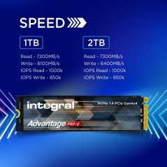 Integral INSSD2TM2280G4AP2X disque SSD 2 To M.2 PCI Express 4.0 NVMe TLC