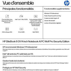 HP EliteBook 6 G1i AI PC Wolf Pro Security Edition Intel Core Ultra 5 225U Ordinateur portable 35,6 cm (14") WUXGA 16 Go