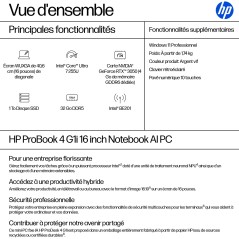 HP ProBook 4 G1i AI Intel Core Ultra 7 255U Ordinateur portable 40,6 cm (16") WUXGA 32 Go DDR5-SDRAM 1 To SSD Wi-Fi 7