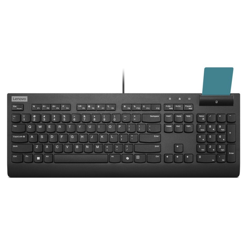 Lenovo Smartcard Wired keyboard II clavier Bureau USB Allemand Noir