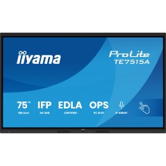 iiyama TE7515A-B1AG Écran d'affichage dynamique Écran plat interactif 190,5 cm (75") Wifi 550 cd/m² 4K Ultra HD Noir Écran