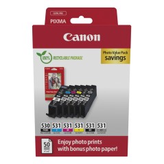Canon PGI-530 CLI-531 PVP cartouche d'encre 6 pièce(s) Original Noir, Cyan, Gris, Magenta, Photo noire, Jaune