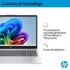 HP OmniBook 3 NGAI OmniBook 3 Next Gen AI 15-fn0020nf Copilot+ PC AMD Ryzen AI 7 350 Ordinateur portable 39,6 cm (15.6") Full