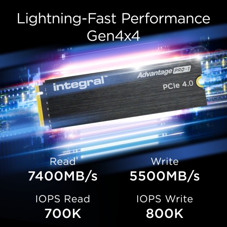 Integral INSSD1TM2280G4AP1XHS disque SSD 1 To M.2 PCI Express 4.0 NVMe TLC