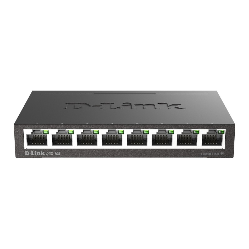 D-Link DGS-108 Non-géré L2 Gigabit Ethernet (10/100/1000) Noir