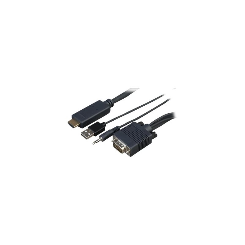 1m VGA to HDMI cable converter w USB pwr 1m VGA to HDMI cable converter w USB pwr