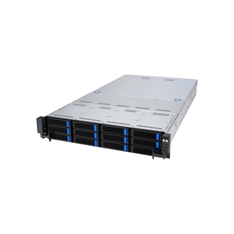 ASUS RS520A-E12-RS12U Socket SP5 Rack (2 U) Noir, Acier