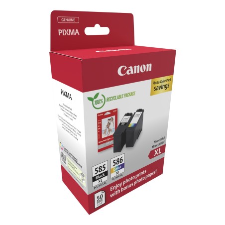 Canon PG-585XL CL-586 PVP cartouche d'encre 2 pièce(s) Original Rendement élevé (XL) Noir, Cyan, Magenta, Jaune