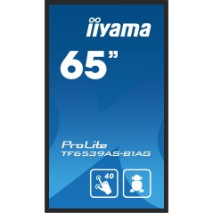 iiyama TF6539AS-B1AG Écran d'affichage dynamique En forme de kiosk 163,8 cm (64.5") LED 435 cd m² 4K Ultra HD Noir Écran
