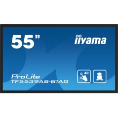 iiyama TF5539AS-B1AG Écran d'affichage dynamique En forme de kiosk 138,7 cm (54.6") LED 435 cd/m² 4K Ultra HD Noir Écran