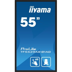 iiyama TF5539AS-B1AG Écran d'affichage dynamique En forme de kiosk 138,7 cm (54.6") LED 435 cd m² 4K Ultra HD Noir Écran