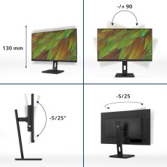 Philips 3000 series 27B1N3800 00 écran plat de PC 68,6 cm (27") 3840 x 2160 pixels 4K Ultra HD LCD Noir