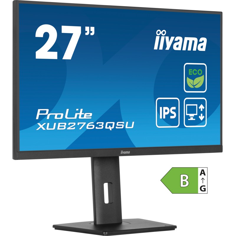 iiyama ProLite XUB2763QSU-B1 écran plat de PC 68,6 cm (27") 2560 x 1440 pixels Quad HD LED Noir iiyama ProLite XUB2763QSU-B1 écran plat de PC 68,6 cm (27") 2560 x 1440 pixels Quad HD LED Noir