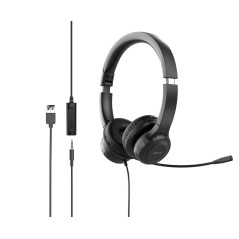 Acer AHW154 Casque Avec fil À la main Bureau Centre d'appels USB Type-A Noir
