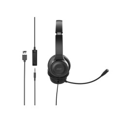 Acer AHW154 Casque Avec fil À la main Bureau Centre d'appels USB Type-A Noir