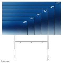 Neomounts FL50-575WH1 Support au sol mobile pour écran 65-115" - installation rapide - TÜV