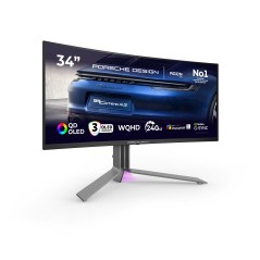 AOC Porsche PD34 écran plat de PC 86,4 cm (34") 3440 x 1440 pixels Wide Quad HD QD-OLED Noir