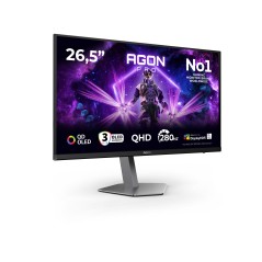 AOC AGON PRO AG276QZD2 écran plat de PC 67,3 cm (26.5") 2560 x 1440 pixels Quad HD QD-OLED Noir, Gris