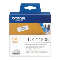 Brother DK-11208 - Rouleau d'étiquettes original – Noir sur blanc, 38
