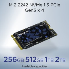 Integral INSSD512GM2242G3 disque SSD 512 Go M.2 PCI Express 3.0 NVMe TLC