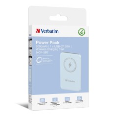 Verbatim Charge 'n' Go Lithium Polymère (LiPo) 5000 mAh Recharge sans fil Bleu