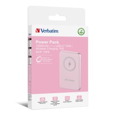 Verbatim Charge 'n' Go Lithium Polymère (LiPo) 10000 mAh Recharge sans fil Rose