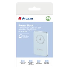 Verbatim Charge 'n' Go Lithium Polymère (LiPo) 10000 mAh Recharge sans fil Bleu