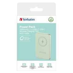 Verbatim Charge 'n' Go Lithium Polymère (LiPo) 10000 mAh Recharge sans fil Vert