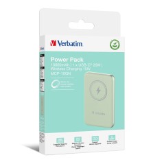 Verbatim Charge 'n' Go Lithium Polymère (LiPo) 10000 mAh Recharge sans fil Vert