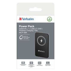Verbatim Charge 'n' Go Lithium Polymère (LiPo) 5000 mAh Recharge sans fil Noir