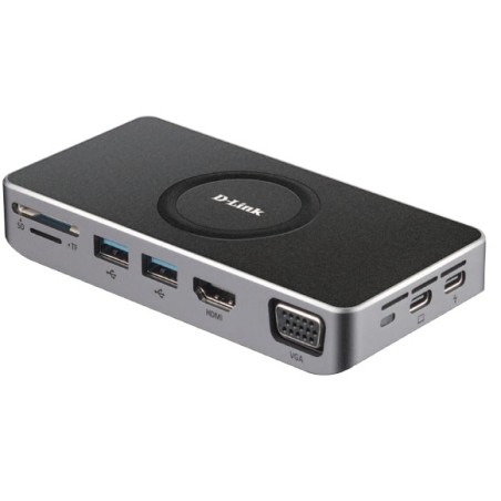 D-Link DUB-M820 hub & concentrateur USB Type-C 5000 Mbit s Noir, Métallique