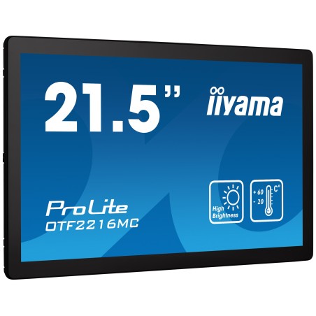 iiyama OTF2216MC-B1 écran plat de PC 54,6 cm (21.5") 1920 x 1080 pixels Full HD LCD Écran tactile Noir